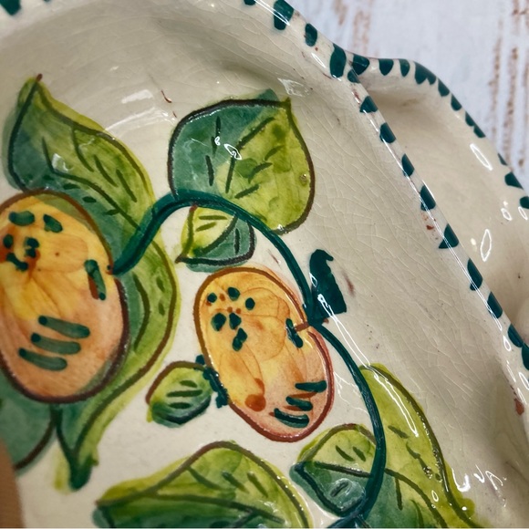 Pottery Olive Dish Signed Hand Painted & Glazed - Picture 10 of 14
